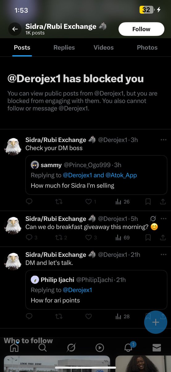 Guys don’t trade with @Derojex1 

He’s a scammer in the crypto world!! 

Anything business with it is pure scam and he will take your coins and block you after 

Don’t deal with him 

His Phone: 0815 416 0267