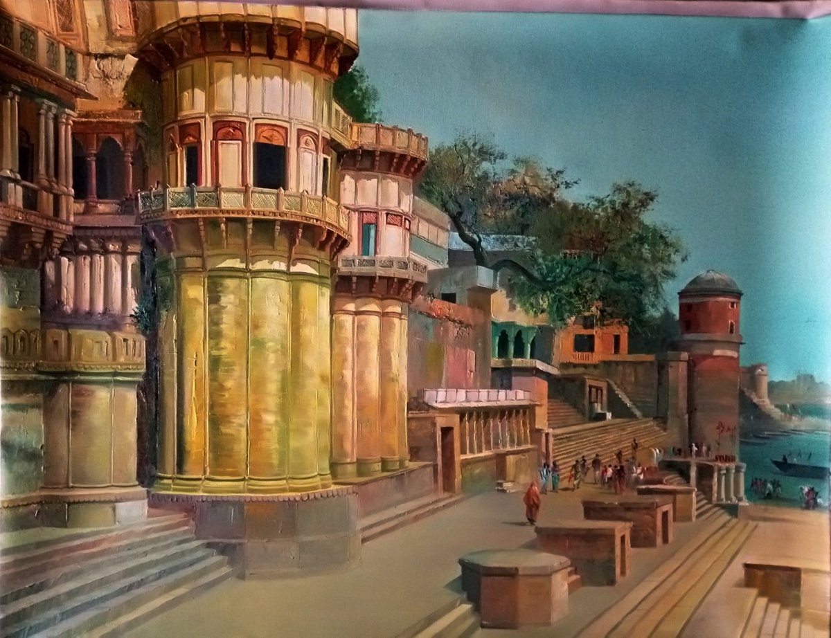 This stunning realistic landscape captures the serene view of Tulsi Ghat in Benares, named after the revered saint Tulsi Das.
#Art #Artist #Colours #CanvasPainting #PaintingForSale #HandPainting #ContemporaryArt #AbstractPaintings #Modernart #AcrylicPaintings #FigurativePainting