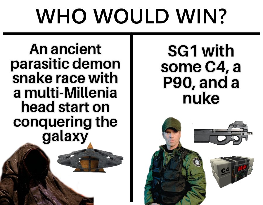 Jack2LOneill's tweet photo. Good morning Stargate winners https://t.co/sYMip8ctm1