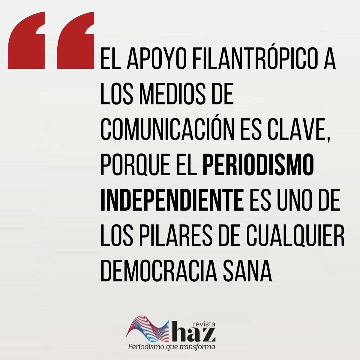 Revista Haz (@revistahaz) on Twitter photo 🎙️ Entrevistamos a <a href="/jmcavanna/">javier cavanna</a>, director de <a href="/FundacionHaz/">Fundación Haz</a>, sobre una figura prácticamente inexistente en España, la del #donantecívico, aquel que apoya causas democráticas y medios independientes.
🔗 Lee la entrevista: hazrevista.org/transparencia/… #filantropía #democracia 🎙️ Entrevistamos a <a href="/jmcavanna/">javier cavanna</a>, director de <a href="/FundacionHaz/">Fundación Haz</a>, sobre una figura prácticamente inexistente en España, la del #donantecívico, aquel que apoya causas democráticas y medios independientes.
🔗 Lee la entrevista: hazrevista.org/transparencia/… #filantropía #democracia