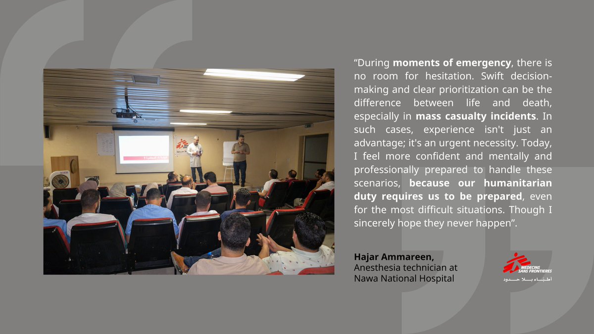 MSF Syria | أطباء بلا حدود سوريا (@msf_syria) on Twitter photo 📢 In #Daraa, <a href="/MSF/">MSF International</a> has provided specialsied trainings on managing mass casualty incidents to staff in four different #hospitals run by the Ministry of Health in need of any #emergency. 📢 In #Daraa, <a href="/MSF/">MSF International</a> has provided specialsied trainings on managing mass casualty incidents to staff in four different #hospitals run by the Ministry of Health in need of any #emergency.