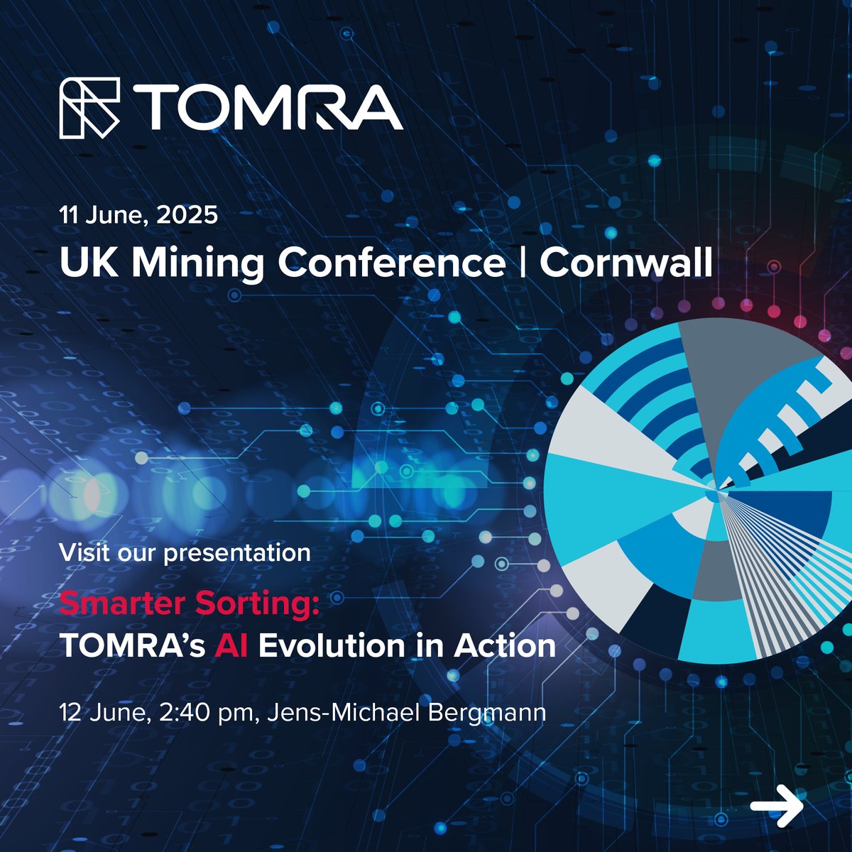 TOMRAMining's tweet image. 🔍Smarter. Faster. Evolving. TOMRA Mining is heading to #UKMiningConference 2025!
 📍 June 12, 14:40 (UK)
 🎤 Jens-Michael Bergmann presents: “Smarter Sorting: TOMRA’s AI Evolution in Action”
 ✨ Stay tuned for more details!
#TOMRAMining #SensorBasedSorting #MiningInnovation