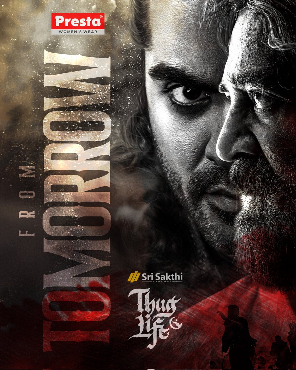 Sri Sakthi Cinemas (@srisakthicinema) on Twitter photo THE FIGHT BEGINS 👊🏻🔥🔥
Experience this absolute CINEMA at <a href="/srisakthicinema/">Sri Sakthi Cinemas</a> from tomorrow! 🌟
<a href="/ikamalhaasan/">Kamal Haasan</a> <a href="/RKFI/">Raaj Kamal Films International</a> <a href="/SilambarasanTR_/">Silambarasan TR</a> <a href="/arrahman/">A.R.Rahman</a> <a href="/turmericmediaTM/">Turmeric Media</a>
#KamalHaasan𓃵 #SilambarasanTR #ThugLife #KamalHaasan THE FIGHT BEGINS 👊🏻🔥🔥
Experience this absolute CINEMA at <a href="/srisakthicinema/">Sri Sakthi Cinemas</a> from tomorrow! 🌟
<a href="/ikamalhaasan/">Kamal Haasan</a> <a href="/RKFI/">Raaj Kamal Films International</a> <a href="/SilambarasanTR_/">Silambarasan TR</a> <a href="/arrahman/">A.R.Rahman</a> <a href="/turmericmediaTM/">Turmeric Media</a>
#KamalHaasan𓃵 #SilambarasanTR #ThugLife #KamalHaasan