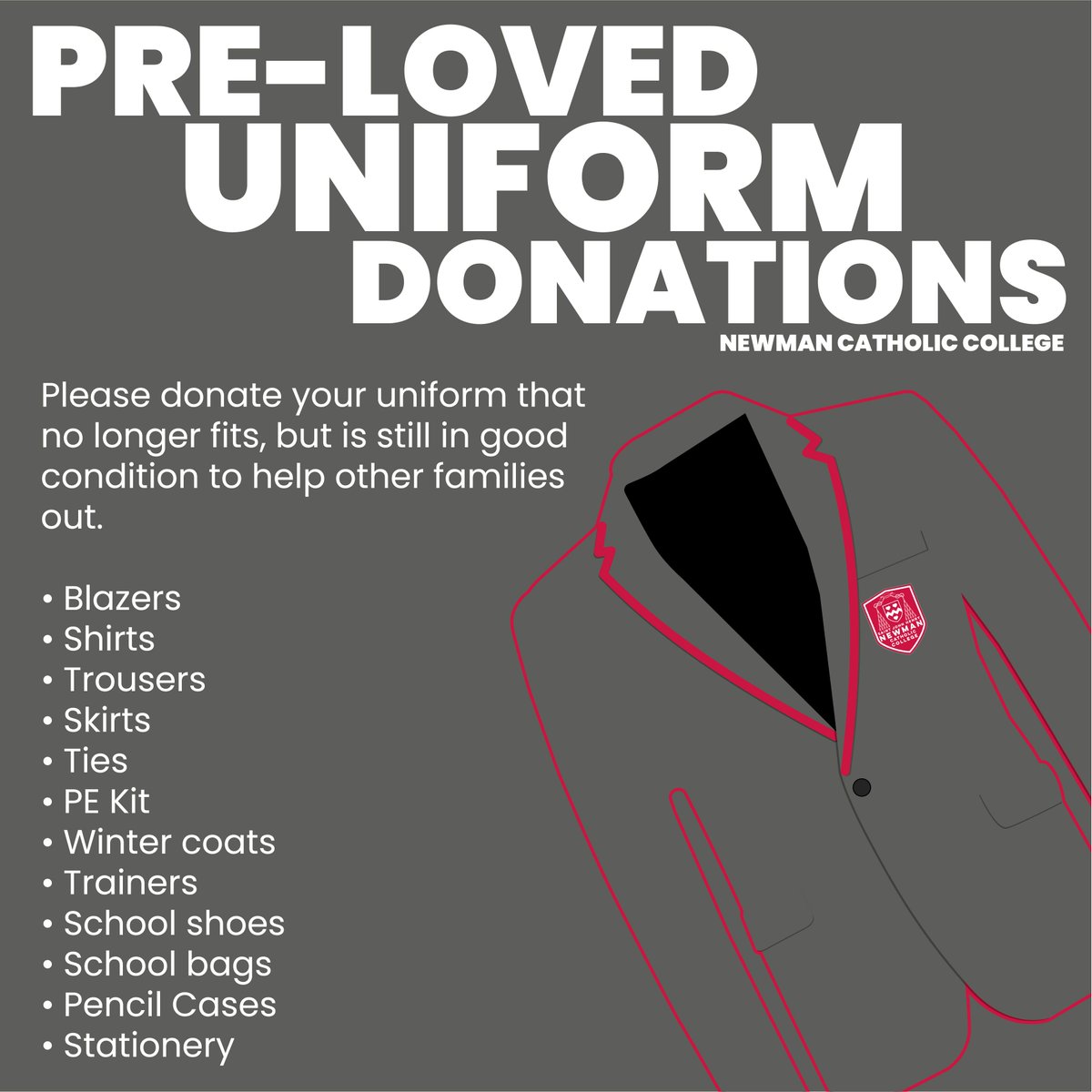 If you have any pre-loved uniforms, coats, shoes, bags, or PE kits, we would love to receive your donations for our pre-loved uniform shop. The shop will open on Wednesday, 18th June, from 3:15 to 4:00 pm and will continue to run each Wednesday (term time only).