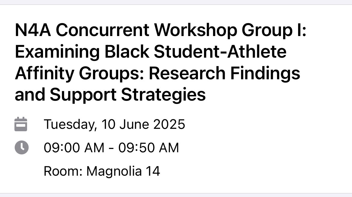 Solomon Siskind (@shlosiskind) on Twitter photo 2025 N4A Convention & MOAA Symposium!
2 sessions:
1️⃣ “Stay Relevant and Add Value” S/o <a href="/ToniDerby876/">Toni-Ann S. Derby, MBA🇯🇲🗽</a> & <a href="/DavonRobb/">Davon Robb</a> for the opportunity ✊🏼
2️⃣ “Examining Black Student-Athlete Affinity Groups…” - my first N4A presentation & sharing it w/ my people <a href="/PhDFuqua/">Stephon Fuqua, Ph.D.</a> & <a href="/JasminRWooten/">Jasmin Wooten</a> ✊🏼 2025 N4A Convention & MOAA Symposium!
2 sessions:
1️⃣ “Stay Relevant and Add Value” S/o <a href="/ToniDerby876/">Toni-Ann S. Derby, MBA🇯🇲🗽</a> & <a href="/DavonRobb/">Davon Robb</a> for the opportunity ✊🏼
2️⃣ “Examining Black Student-Athlete Affinity Groups…” - my first N4A presentation & sharing it w/ my people <a href="/PhDFuqua/">Stephon Fuqua, Ph.D.</a> & <a href="/JasminRWooten/">Jasmin Wooten</a> ✊🏼