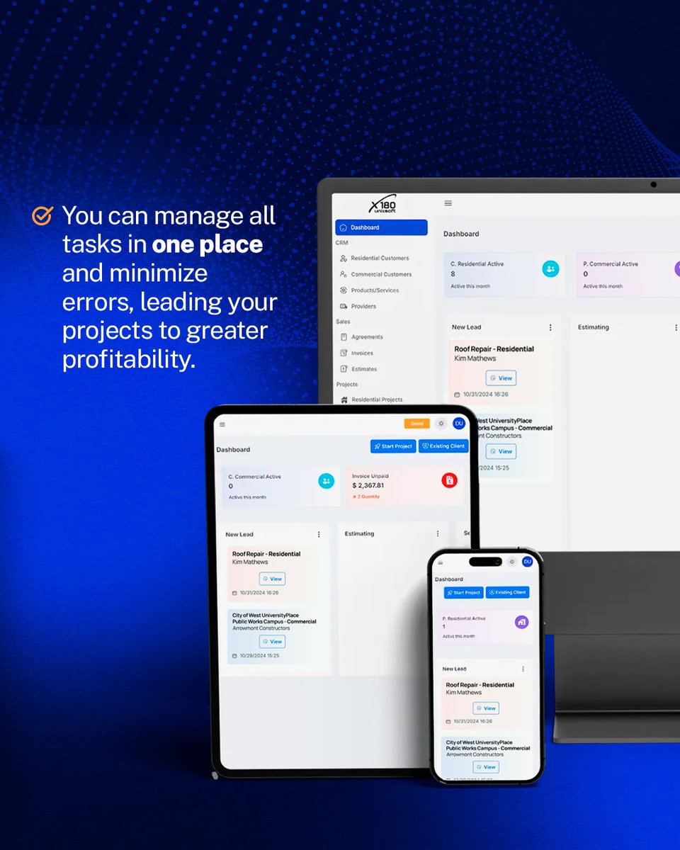 unixsoft180's tweet image. Control, clarity, and profit—Unixsoft 180 puts everything in one place so your projects run smoother and smarter. Ready to level up?

#BusinessOptimization #ProjectControl #RoofingCRM #SmartManagement #Unixsoft180
