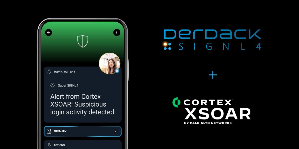 SIGNL4 (@signl4me) on Twitter photo New #Integration Alert! 🥳 SIGNL4 is now in the Cortex #XSOAR Marketplace by <a href="/PaloAltoNtwks/">Palo Alto Networks</a>! 💕Enable real-time mobile #alerting with tracking, escalation, and on-call scheduling directly from your SOAR playbooks. 🔗docs.signl4.com/integrations/c… New #Integration Alert! 🥳 SIGNL4 is now in the Cortex #XSOAR Marketplace by <a href="/PaloAltoNtwks/">Palo Alto Networks</a>! 💕Enable real-time mobile #alerting with tracking, escalation, and on-call scheduling directly from your SOAR playbooks. 🔗docs.signl4.com/integrations/c…