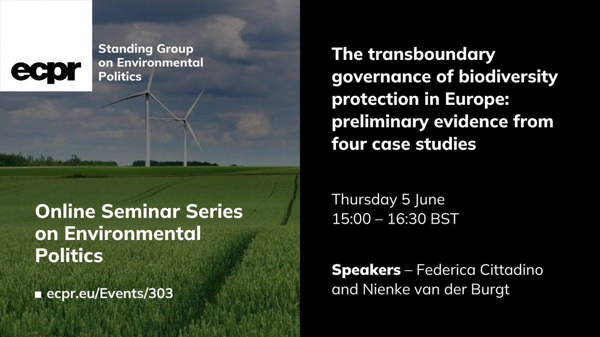 European Consortium for Political Research (@ecpr) on Twitter photo 🛎️ Tomorrow in #EnvironmentalPolitics #ECPRSeminars ⤵️
🗣️ <a href="/FedericaCittad1/">Federica Cittadino</a> and Nienke van der Burgt investigate whether the #EuropeanInvestmentBank pursues political objectives, in relation to the EU's climate ambitions
💻 5 Jun, 15:00–16:30 BST
✍️ FREE ecpr.eu/Events/303 🛎️ Tomorrow in #EnvironmentalPolitics #ECPRSeminars ⤵️
🗣️ <a href="/FedericaCittad1/">Federica Cittadino</a> and Nienke van der Burgt investigate whether the #EuropeanInvestmentBank pursues political objectives, in relation to the EU's climate ambitions
💻 5 Jun, 15:00–16:30 BST
✍️ FREE ecpr.eu/Events/303