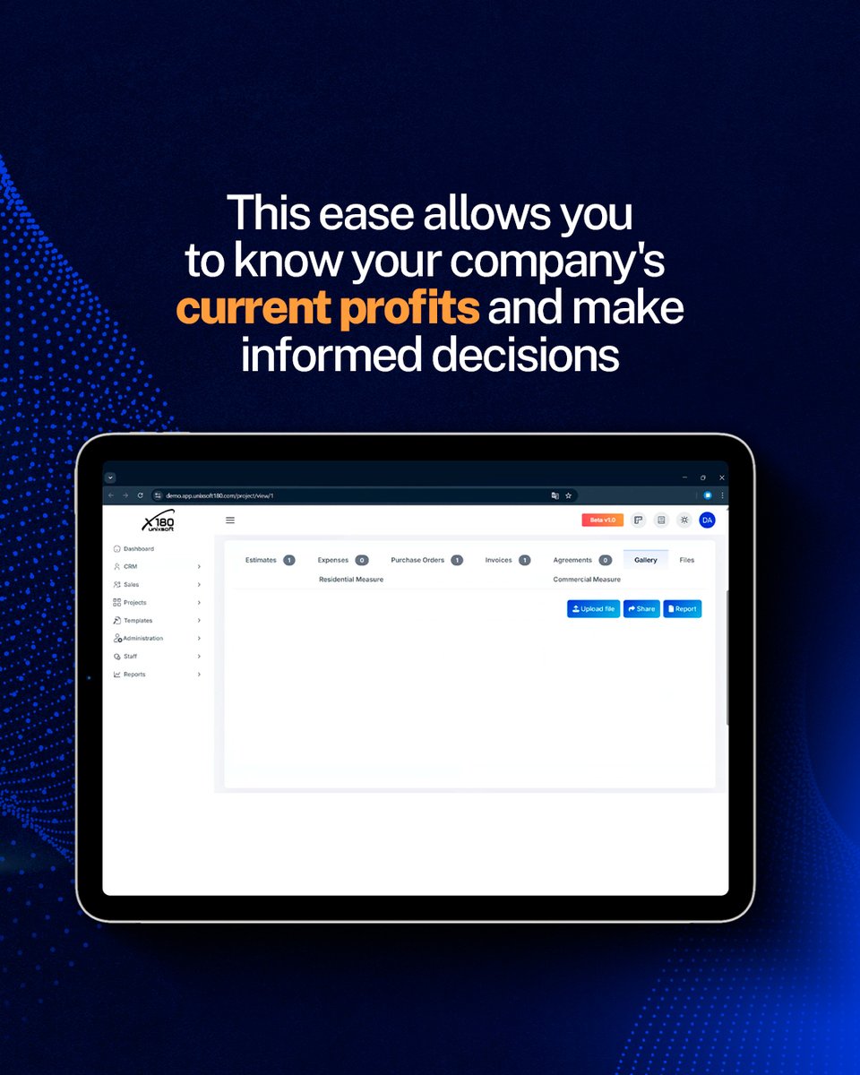 unixsoft180's tweet image. Get a 180° view of your projects with Unixsoft. Track expenses and profits in real-time to make smarter business decisions. Don’t wait—take control today!

#ProjectManagement #RealTimeData #BusinessGrowth #RoofingCRM #Unixsoft180