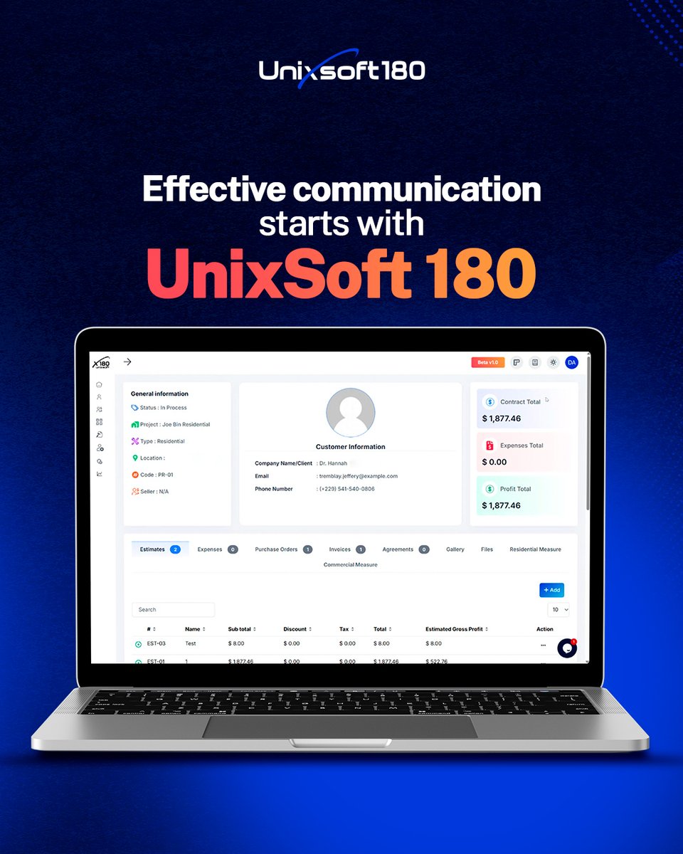 unixsoft180's tweet image. Communication that moves your business forward. Unixsoft 180 keeps your team, clients, and decisions aligned—all in one smart system.

#TeamCommunication #CRMForRoofers #SmartDecisions #BusinessTools #Unixsoft180