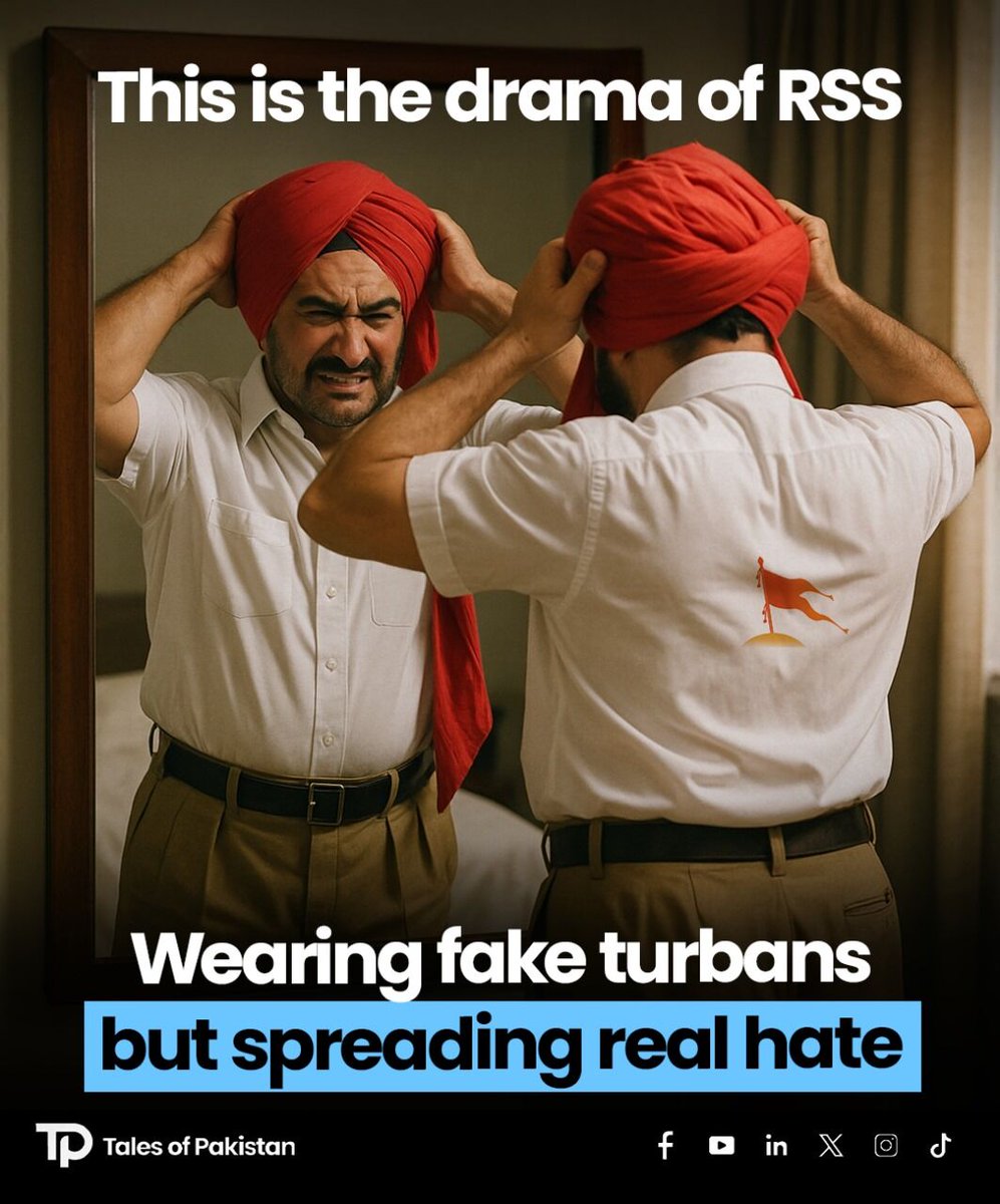 Abirdbs's tweet photo. They wear our clothes. Not our courage.
RSS’s minority show is propaganda in disguise.
#SikhNotSilent #FakeSikhAgenda https://t.co/28ramg6ho8
