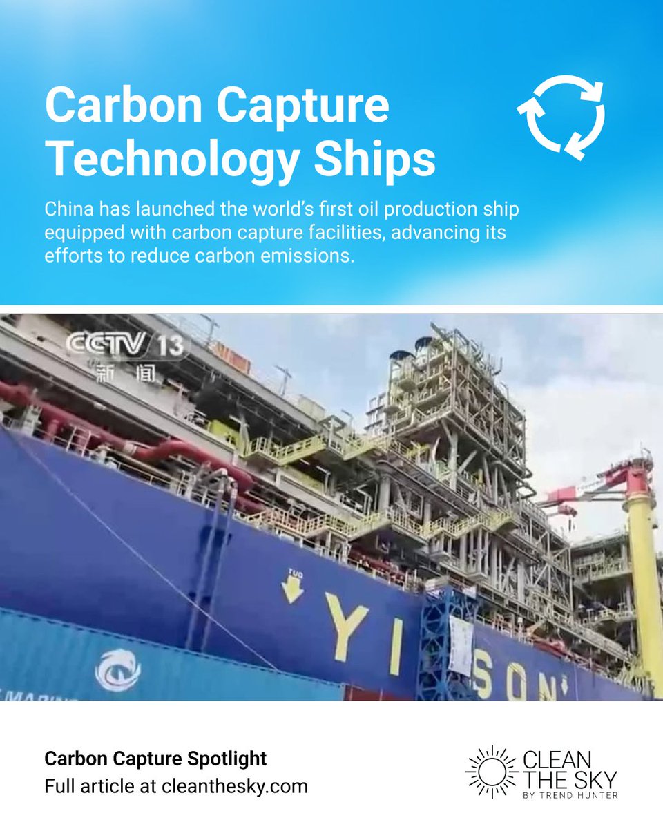 China just launched the world’s first oil production ship with built-in carbon capture! 🇨🇳
It processes 120K barrels/day while slashing emissions — a bold step for greener offshore energy. 🌍💨
#CarbonCapture #CleanTheSky #SustainableEnergy
y Learn More: bit.ly/42QDobV
