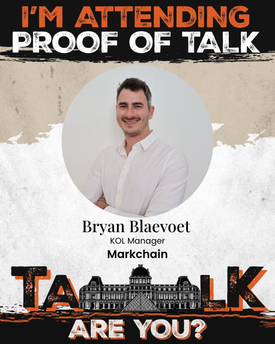 Heureux de représenter <a href="/Markchain_io/">Markchain</a> lors du <a href="/proofoftalk/">Proof of Talk</a> au Palais du Louvre à Paris !
🤝 Hâte de vous y retrouver et d’échanger ensemble.
📍 J’espère vous y voir nombreux !
À très vite 👋