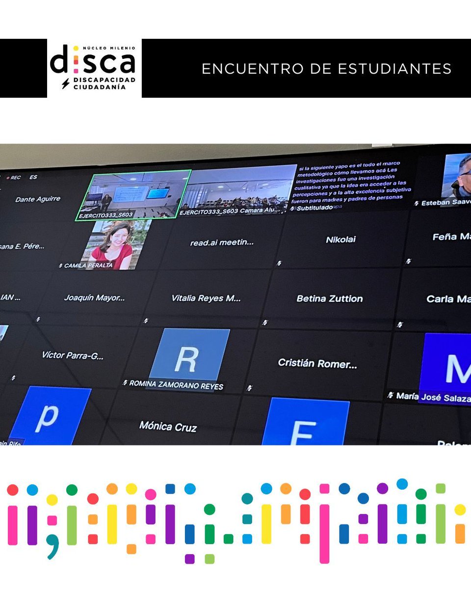 Núcleo DISCA (@nucleodisca) on Twitter photo El miércoles 28 de mayo realizamos el Encuentro de Estudiantes: Desafíos del estudio sobre discapacidad en Ciencias Sociales. Muchas gracias a todos quienes asistieron presencial y se conectaron por Zoom.
¡Les esperamos en los próximos encuentros! El miércoles 28 de mayo realizamos el Encuentro de Estudiantes: Desafíos del estudio sobre discapacidad en Ciencias Sociales. Muchas gracias a todos quienes asistieron presencial y se conectaron por Zoom.
¡Les esperamos en los próximos encuentros!