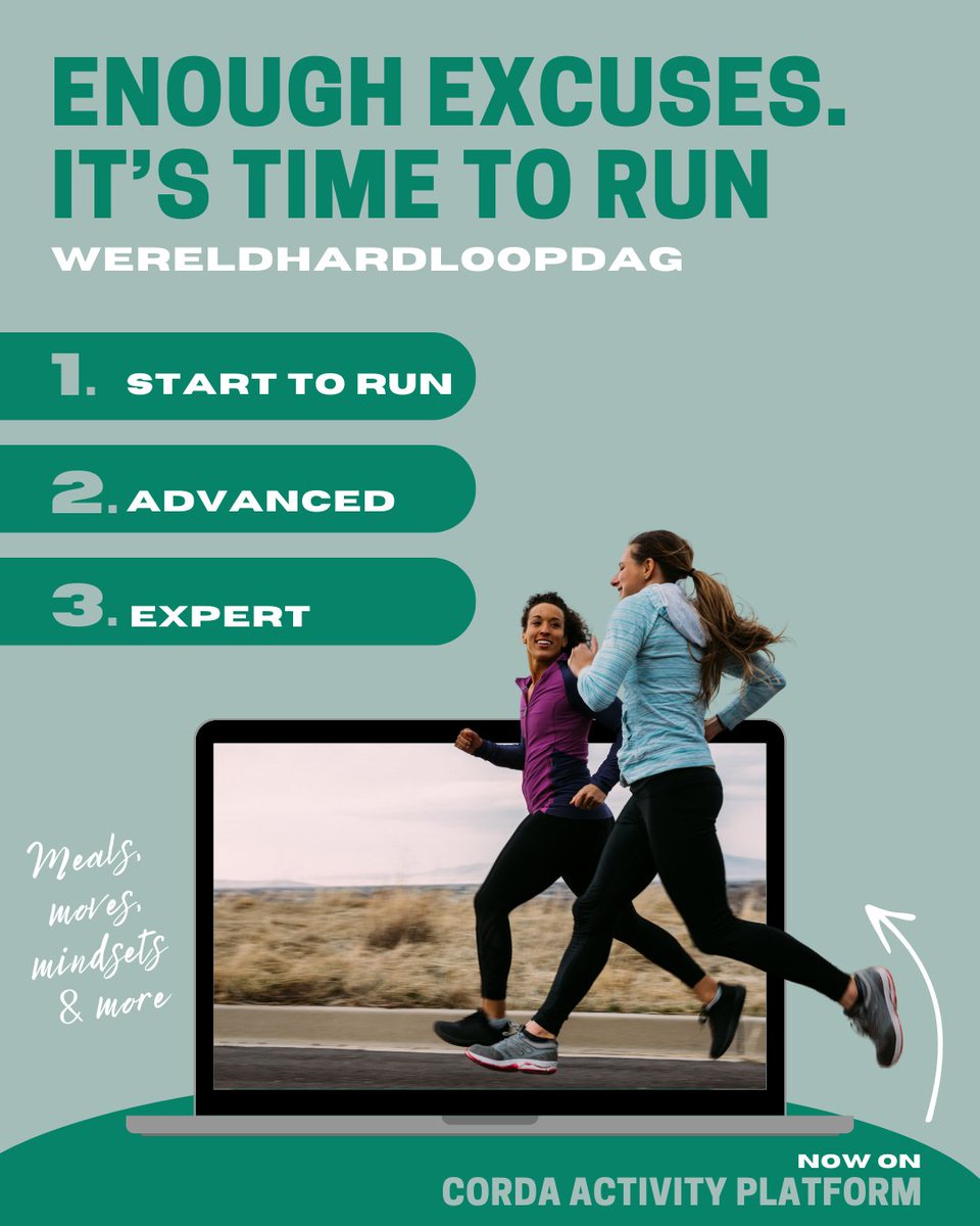 Klaar om (weer) in beweging te komen, maar weet je niet waar te starten? Of wil je je loopskills boosten? Ontdek de loopprogramma’s op het Corda Activity Platform en laat je inspireren. Let’s go! shorturl.at/KGDGJ #WereldHardloopDag 🏃🏼‍🏃🏽