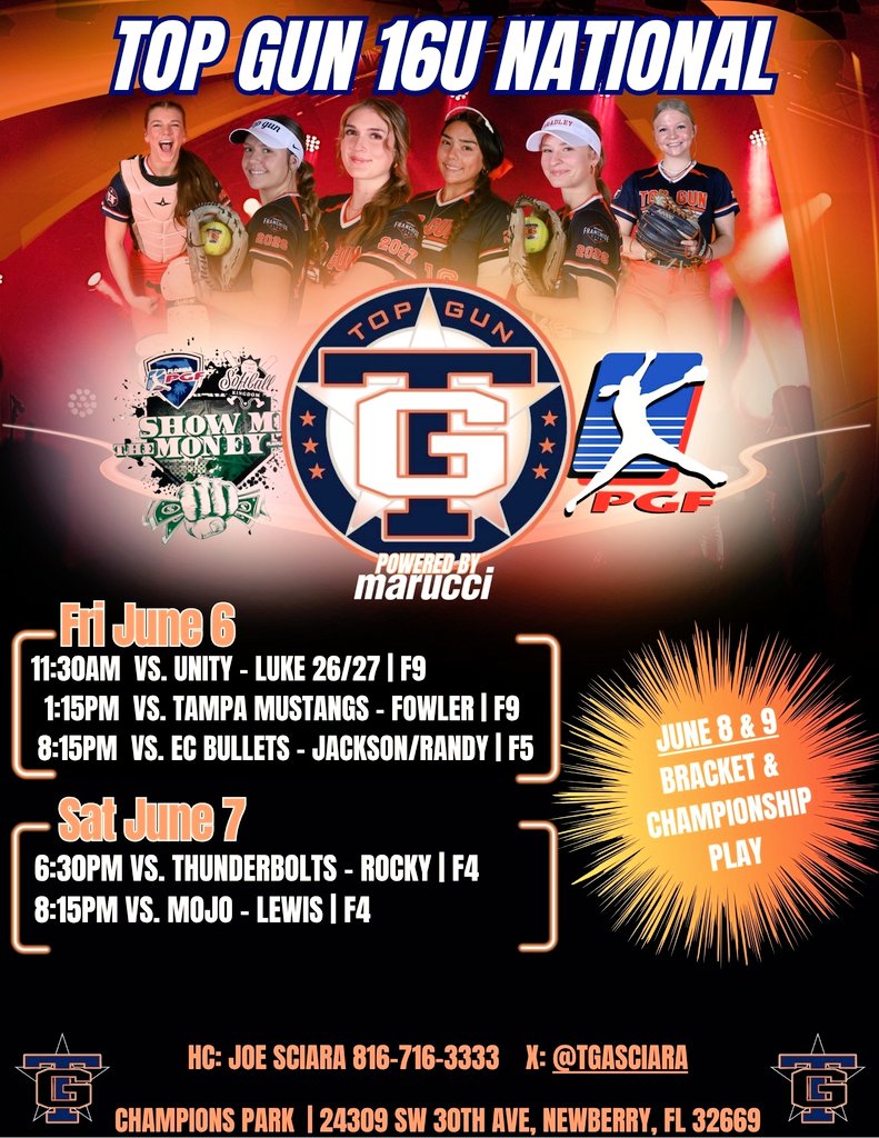 Bella Ortiz (@bellaortiz2029) on Twitter photo It's almost that time!!! 🥎
Can't wait to see my TG sisters and start this summer strong!! 💙🧡
<a href="/TGASciara/">Top Gun National 16</a> <a href="/topgunfastpitch/">Top Gun Fastpitch</a> <a href="/LineDsoftball/">Line Drive Media</a> <a href="/ExtraInningSB/">EXTRA INNING SOFTBALL</a> <a href="/gatorjack72/">Girls In The Game</a> <a href="/TopPreps/">College Coach / College Scout / College Recruiter</a> @prepsoftball <a href="/tagupSoftball/">tagup</a> <a href="/SoftbalAmerica/">Softball America</a> <a href="/pursoftball/">PUR SOFTBALL</a> @sbrretweets <a href="/BeThatPlayer1/">Be That Player</a> It's almost that time!!! 🥎
Can't wait to see my TG sisters and start this summer strong!! 💙🧡
<a href="/TGASciara/">Top Gun National 16</a> <a href="/topgunfastpitch/">Top Gun Fastpitch</a> <a href="/LineDsoftball/">Line Drive Media</a> <a href="/ExtraInningSB/">EXTRA INNING SOFTBALL</a> <a href="/gatorjack72/">Girls In The Game</a> <a href="/TopPreps/">College Coach / College Scout / College Recruiter</a> @prepsoftball <a href="/tagupSoftball/">tagup</a> <a href="/SoftbalAmerica/">Softball America</a> <a href="/pursoftball/">PUR SOFTBALL</a> @sbrretweets <a href="/BeThatPlayer1/">Be That Player</a>
