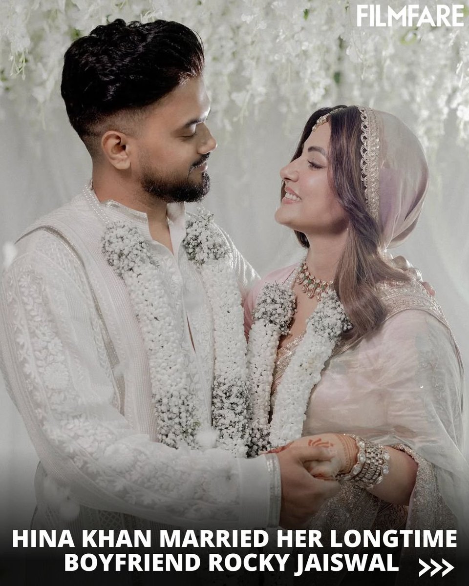 HinaKhan marries her longtime boyfriend #RockyJaiswal after more than a  decade of dating. Congratulations to the lovely couple!❤️ #Celebs, image size:960x1200