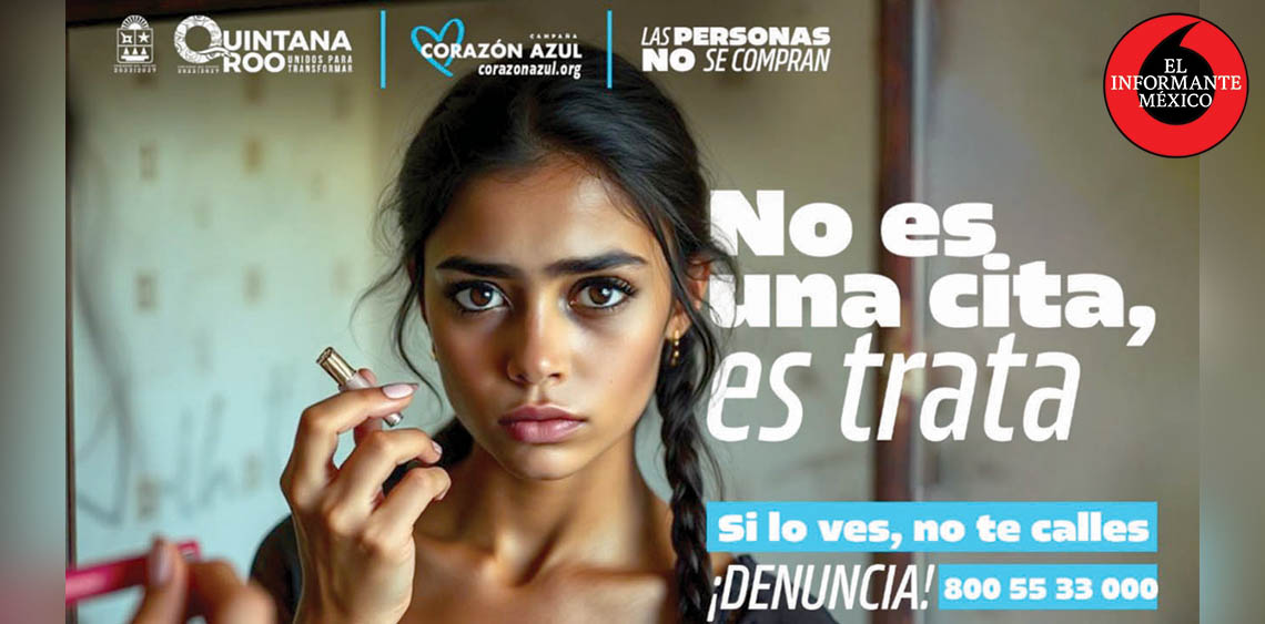 ElInformanteMX's tweet photo. Lanzan en #QuintanaRoo campaña contra la #TrataDePersonas
La #campaña invita a #informarse, #compartir y #denunciar; cada #AcciónCiudadana cuenta para romper la #CadenaDeTrata.
Tags: @GobQuintanaRoo @MaraLezama
https://t.co/MwRy4cLNlO https://t.co/9rT8fvGC5x