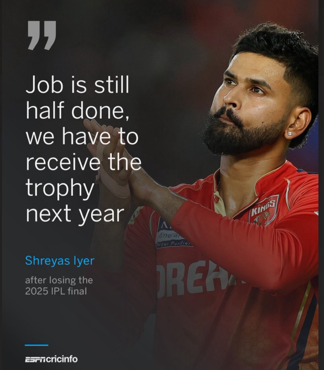Morewithshashi's tweet image. #ShreyasIyer Performance Since Last Year
* Shreyas Iyer is the only captain to have led three different teams to the IPL final.
* 2024–25 Irani Cup – Winner (as a player)
* 2024–25 Syed Mushtaq Ali Trophy – Winner (as captain)
* 2025 ICC Champions Trophy – Winner (as a…