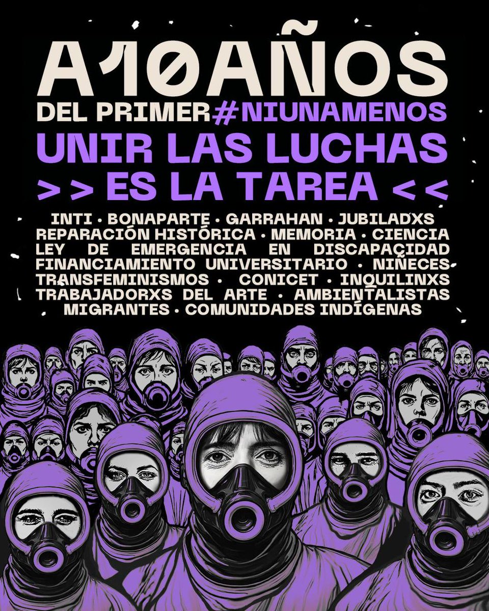 ColectivoNUM's tweet image. ¡ES HOY!
¡SALIMOS TODXS A LA CALLE!
¡UNIR LAS LUCHAS ES LA TAREA!
#10Años
#NiUnaMenos