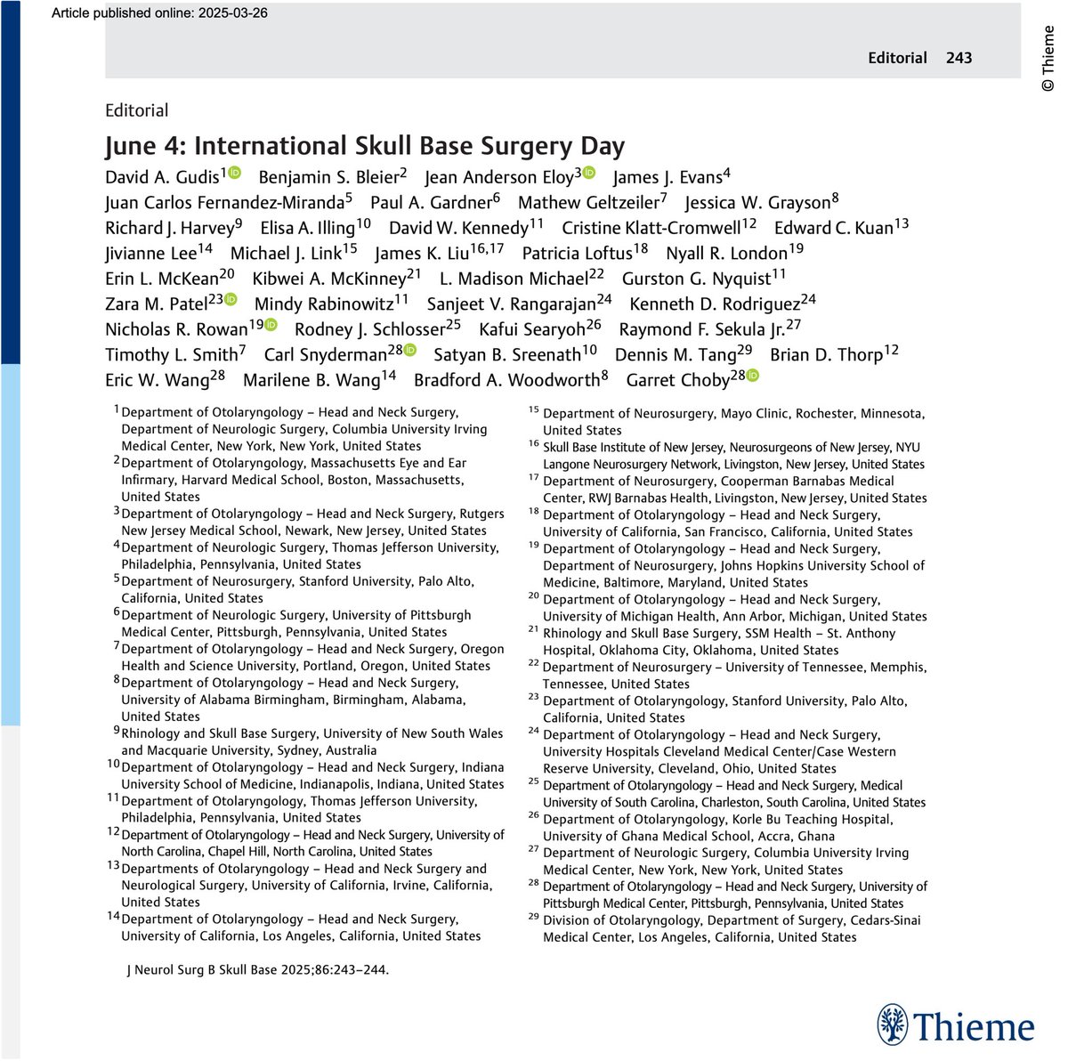 Journal of Neurological Surgery (JNLS) tweet media