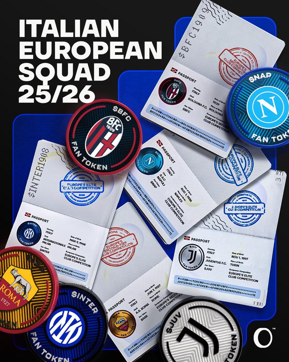 FanTokens's tweet photo. Five clubs. Three competitions.

Italy’s making a statement in Europe.

$INTER $JUV $NAP $ROMA $BFC | #FanTokens https://t.co/hn2fskf4Eh
