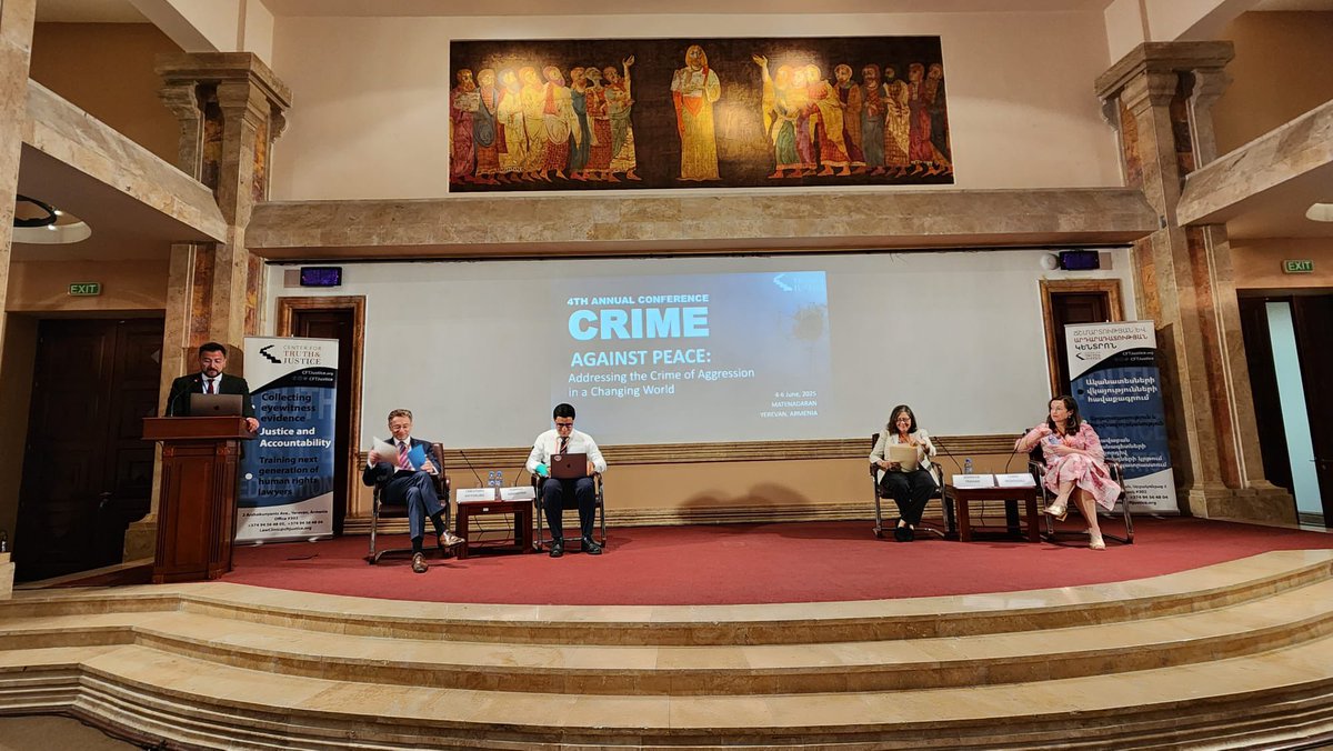 CFTJustice's tweet image. Day 1 of the 4th Annual @CFTJustice Conference in Yerevan wrapped with discussions- from Nuremberg to Kampala, from Syria to Nagorno-Karabakh. Legal, strategic & human stories laid the foundation for rethinking the crime of aggression. #CFTJ2025 #InternationalJustice
