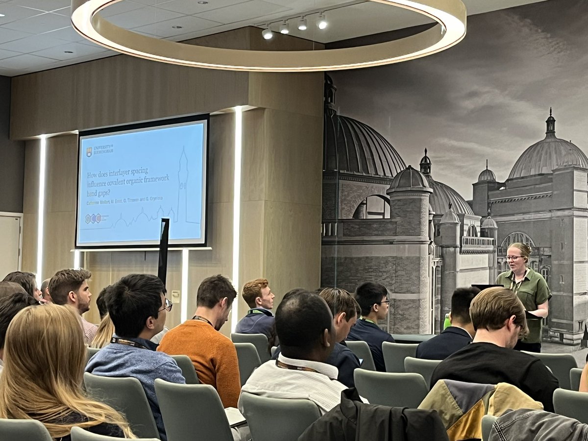 Ganna (Anya) Gryn’ova 🇺🇦 (@grynova_ccc) on Twitter photo Great talk by Dr. Catherine Mollart at #UKPorMat <a href="/UoBChemistry/">UoBChemistry</a> on how layer arrangement affects the band gaps in 2D #COFs #compchem Great talk by Dr. Catherine Mollart at #UKPorMat <a href="/UoBChemistry/">UoBChemistry</a> on how layer arrangement affects the band gaps in 2D #COFs #compchem