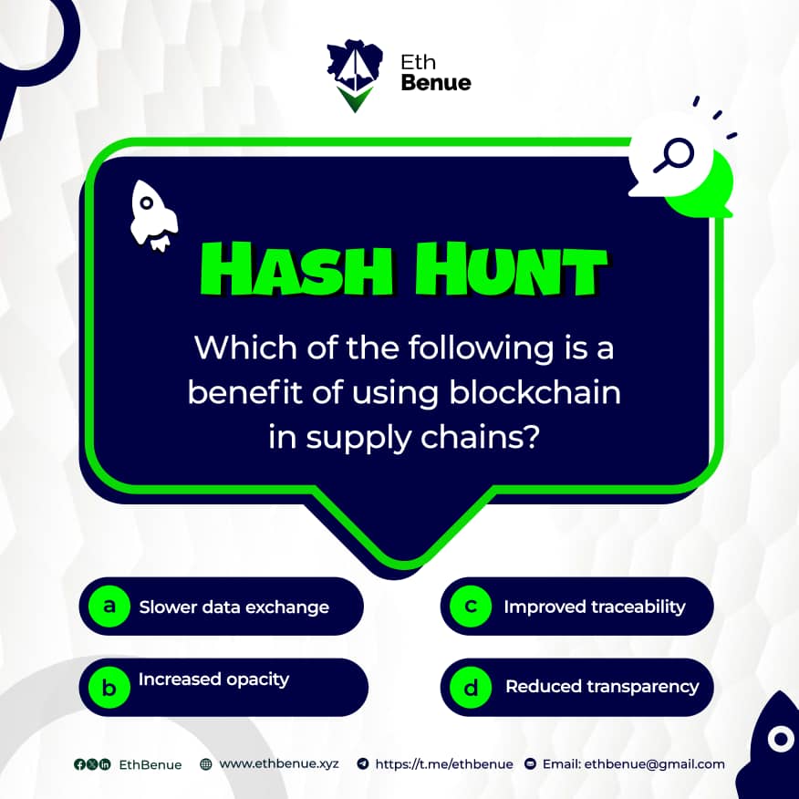 Exercise  your Blockchain Knowledge.

Join us on Telegram: t.me/ethbenue