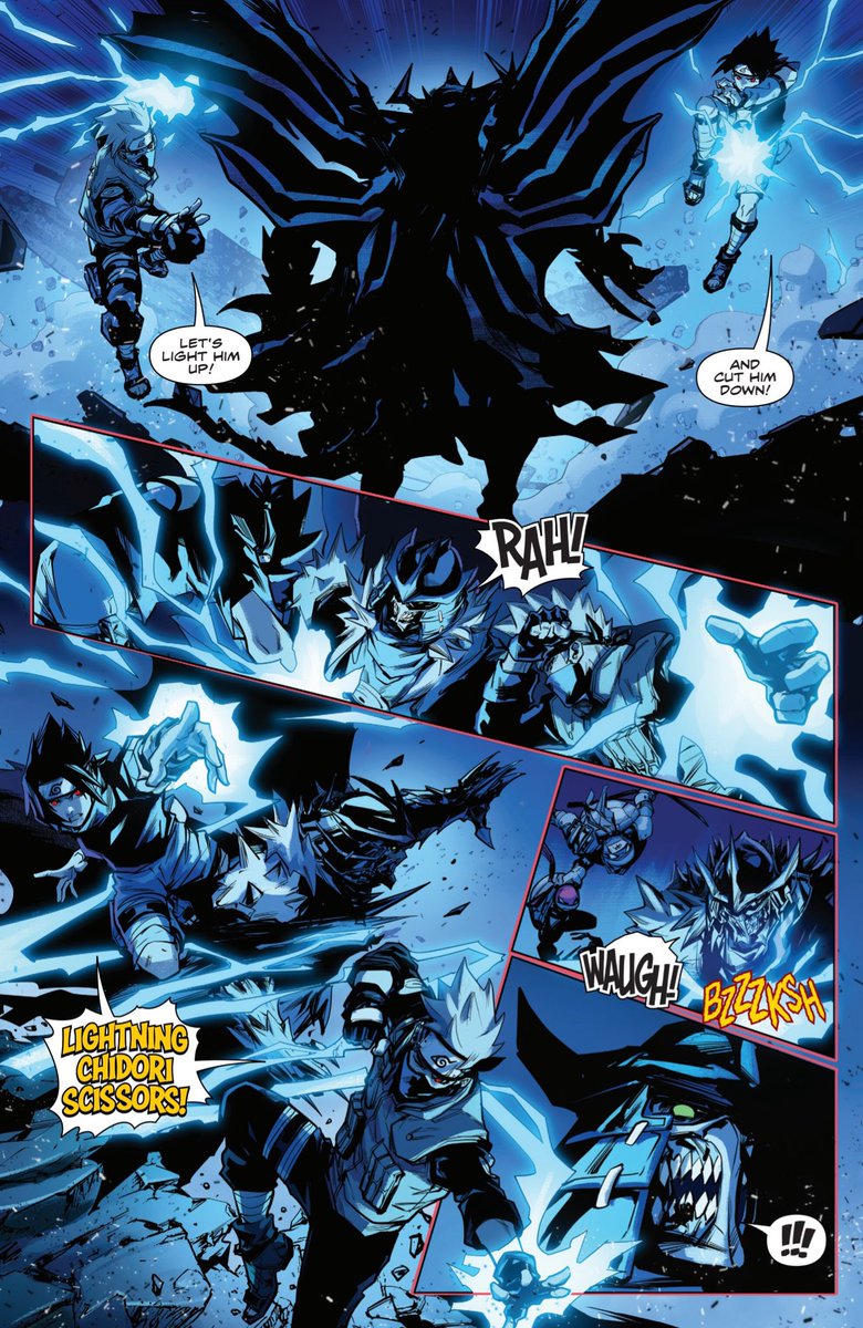 KAKASHI AND SASUKE JOINT CHIDORI ATTACK IS SO COOL