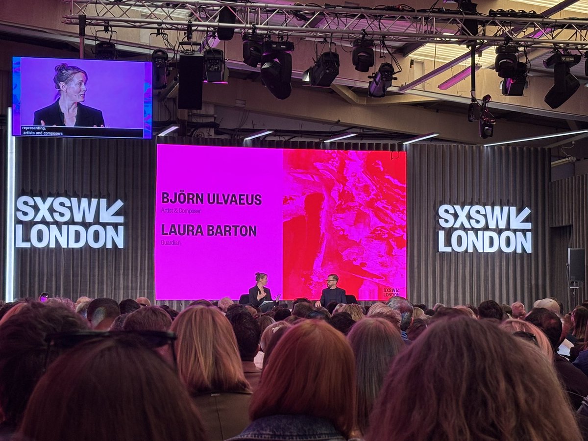 Russ Shaw CBE (@russshaw1) on Twitter photo Great discussion underway at <a href="/sxswlndn/">sxswlondon</a> with Björn Ulvaeus and Laura Barton discussing using AI to write songs: “tech and music go hand in hand” - <a href="/TechLondonAdv/">Tech London Advocates</a> <a href="/GlobalTechAdv/">Global Tech Advocates</a> <a href="/ABBAVoyage/">ABBA Voyage</a> <a href="/guardian/">The Guardian</a> <a href="/guardiantech/">Guardian Tech</a> <a href="/TLA_CreaTech/">TLA Creative Tech</a> <a href="/GTA_DataTech/">GTA DataTech</a> <a href="/randelbryan/">Randel Bryan</a> Great discussion underway at <a href="/sxswlndn/">sxswlondon</a> with Björn Ulvaeus and Laura Barton discussing using AI to write songs: “tech and music go hand in hand” - <a href="/TechLondonAdv/">Tech London Advocates</a> <a href="/GlobalTechAdv/">Global Tech Advocates</a> <a href="/ABBAVoyage/">ABBA Voyage</a> <a href="/guardian/">The Guardian</a> <a href="/guardiantech/">Guardian Tech</a> <a href="/TLA_CreaTech/">TLA Creative Tech</a> <a href="/GTA_DataTech/">GTA DataTech</a> <a href="/randelbryan/">Randel Bryan</a>