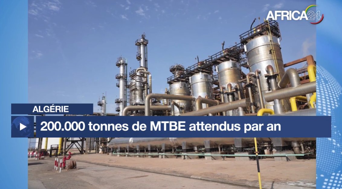 AFRICA24TV's tweet photo. En 🇩🇿#Algérie, le projet de réalisation d’une nouvelle unité de production de Méthyl Tert-Butyl Ether, ou #MTBE, avance à grands pas. Les travaux, lancés en juin 2022, devraient s’achever d’ici à fin 2025. L’unité disposera d’une capacité annuelle de 200 000 tonnes de MTBE, produites à partir du méthanol issu du complexe voisin.
👉https://t.co/KHmuNpnURu