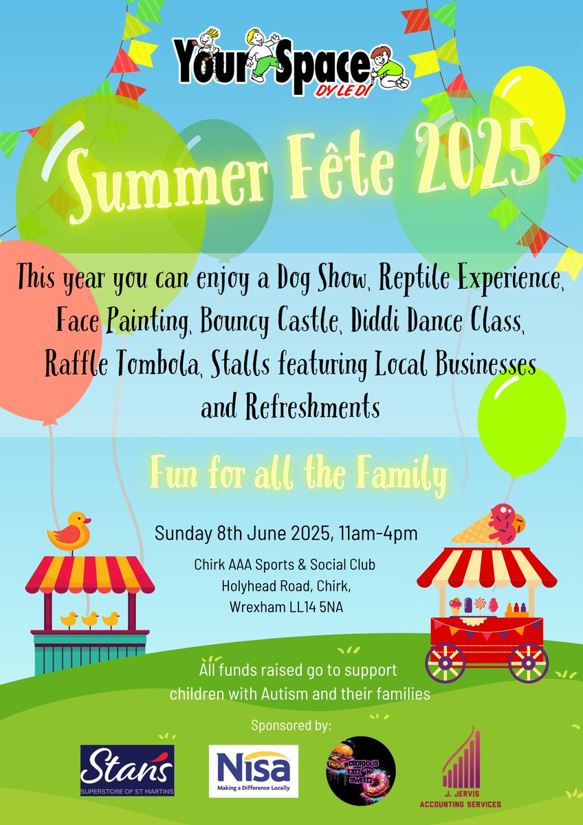 YourSpaceNorthWales (@yourspacedyledi) on Twitter photo Come along to our Summer Fete Sunday 8th June! Lots of fun for all the family to enjoy plus our Sensory Tepee will be ready for those who need it. Our amazing Create group will be opening the day at 11.30 with a performance they have been working hard on! <a href="/PMullin7/">Paul Mullin</a> Come along to our Summer Fete Sunday 8th June! Lots of fun for all the family to enjoy plus our Sensory Tepee will be ready for those who need it. Our amazing Create group will be opening the day at 11.30 with a performance they have been working hard on! <a href="/PMullin7/">Paul Mullin</a>