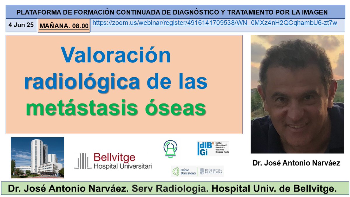 Salvador Pedraza (@salvasapedraza) on Twitter photo Interesante sesión del Dr. José Antonio Narváez sobre “Valoración radiológica de las metástasis óseas” moderada por la Dra Anabel García. <a href="/hospitalclinic/">Hospital Clínic</a> <a href="/hbellvitge/">Hospital Universitari Bellvitge | HUB</a> <a href="/MskSerme/">SERME</a> <a href="/SENR_org/">SENR_org</a> <a href="/_SEOM/">SEOM</a> <a href="/idibaps/">IDIBAPS</a> <a href="/idibgi/">IDIBGI Institut d'Investigació Biomèdica de Girona</a> <a href="/htrueta/">Hospital Trueta</a> <a href="/gencat/">Generalitat de Catalunya</a> <a href="/Radiolegs_CAT/">radiolegscatalunya</a> @seram_rx <a href="/iasgirona/">Institut d’Assistència Sanitària</a> <a href="/AreaHjt/">Àrea Imatge Cardiotoràcica IDI Girona</a> <a href="/myESR/">myesr</a> Interesante sesión del Dr. José Antonio Narváez sobre “Valoración radiológica de las metástasis óseas” moderada por la Dra Anabel García. <a href="/hospitalclinic/">Hospital Clínic</a> <a href="/hbellvitge/">Hospital Universitari Bellvitge | HUB</a> <a href="/MskSerme/">SERME</a> <a href="/SENR_org/">SENR_org</a> <a href="/_SEOM/">SEOM</a> <a href="/idibaps/">IDIBAPS</a> <a href="/idibgi/">IDIBGI Institut d'Investigació Biomèdica de Girona</a> <a href="/htrueta/">Hospital Trueta</a> <a href="/gencat/">Generalitat de Catalunya</a> <a href="/Radiolegs_CAT/">radiolegscatalunya</a> @seram_rx <a href="/iasgirona/">Institut d’Assistència Sanitària</a> <a href="/AreaHjt/">Àrea Imatge Cardiotoràcica IDI Girona</a> <a href="/myESR/">myesr</a>