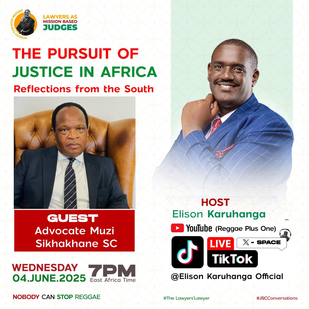Elison Karuhanga (@elisonk) on Twitter photo Colleagues,
From the red soil of rural KwaZulu-Natal to the solemn benches of South Africa’s highest courts, our guest today, Dr. Muzi Sikhakhane SC (<a href="/TSFoundation__/">TheSikhakhaneFoundation</a> ) has carved out a life of uncommon courage and unswerving purpose.
He is a Senior Counsel. He has served as an Colleagues,
From the red soil of rural KwaZulu-Natal to the solemn benches of South Africa’s highest courts, our guest today, Dr. Muzi Sikhakhane SC (<a href="/TSFoundation__/">TheSikhakhaneFoundation</a> ) has carved out a life of uncommon courage and unswerving purpose.
He is a Senior Counsel. He has served as an