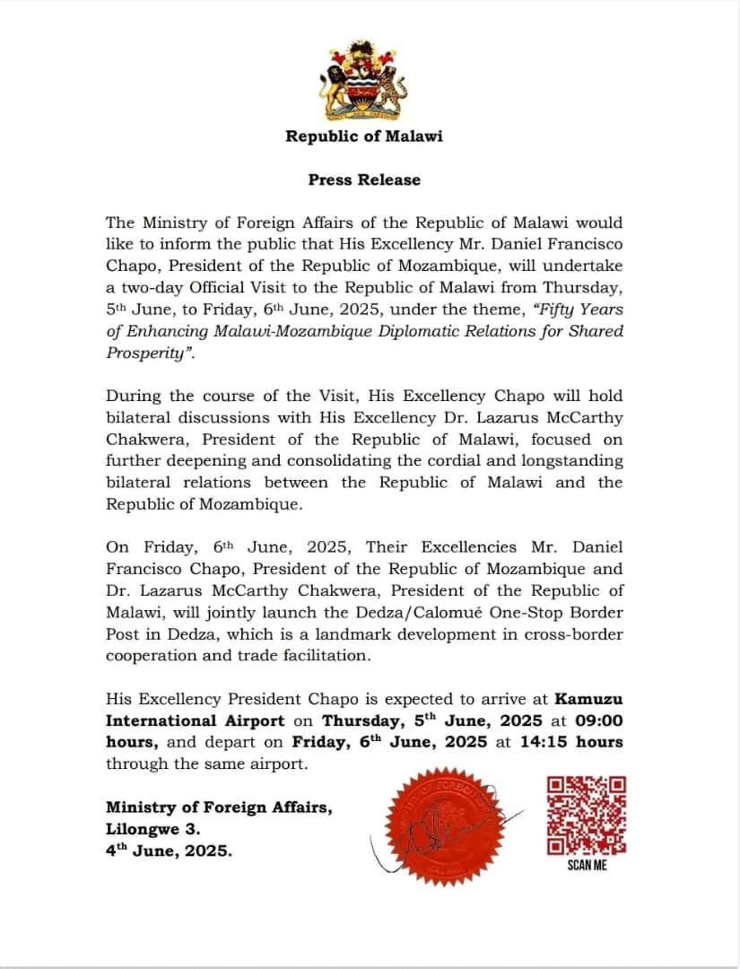 Malawi Government🇲🇼 (@malawigovt) on Twitter photo 
