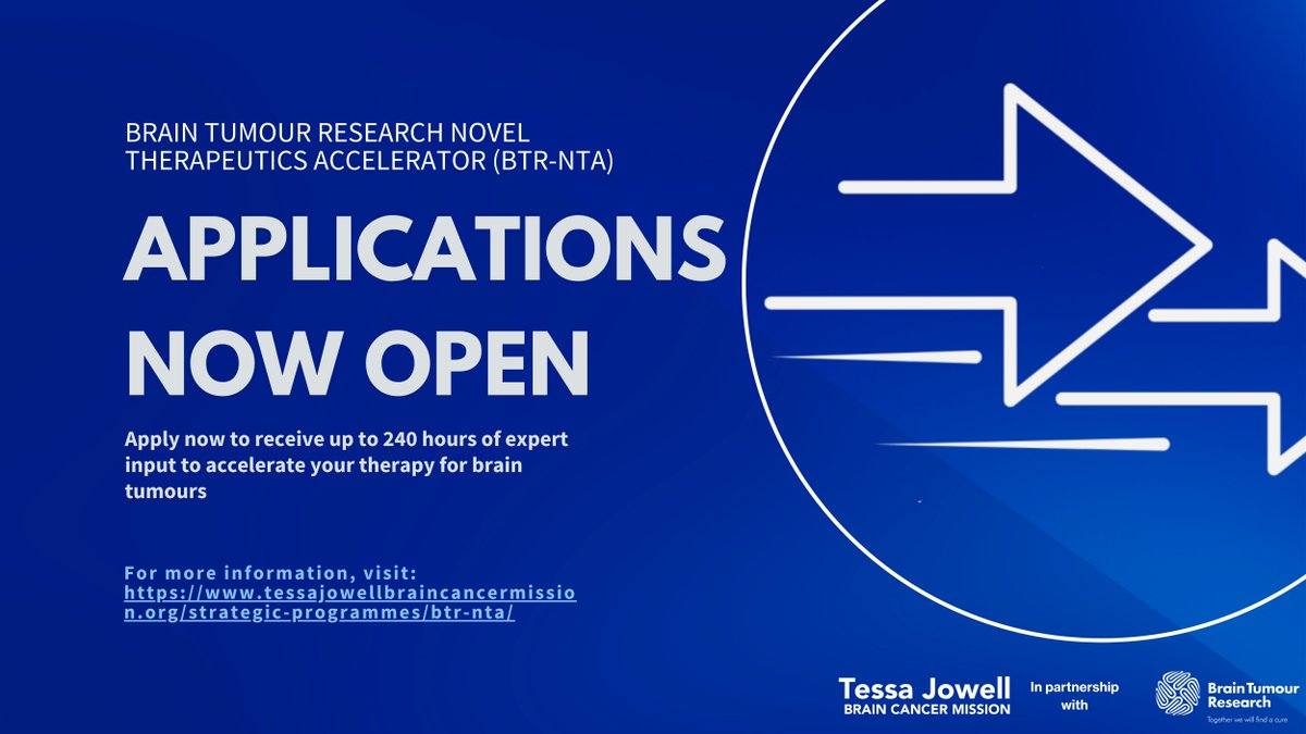 Brain Tumour Research (@braintumourrsch) on Twitter photo #BrainTumourResearch & <a href="/TJBCMission/">Tessa Jowell Brain Cancer Mission</a> are pleased to announce open applications for the next BTR-NTA review round!
The programme is designed to fast-track the development of new therapies for #BrainTumours
Find out more ➡️ bit.ly/45eOlU4
Applications close: 11th July #BrainTumourResearch & <a href="/TJBCMission/">Tessa Jowell Brain Cancer Mission</a> are pleased to announce open applications for the next BTR-NTA review round!
The programme is designed to fast-track the development of new therapies for #BrainTumours
Find out more ➡️ bit.ly/45eOlU4
Applications close: 11th July