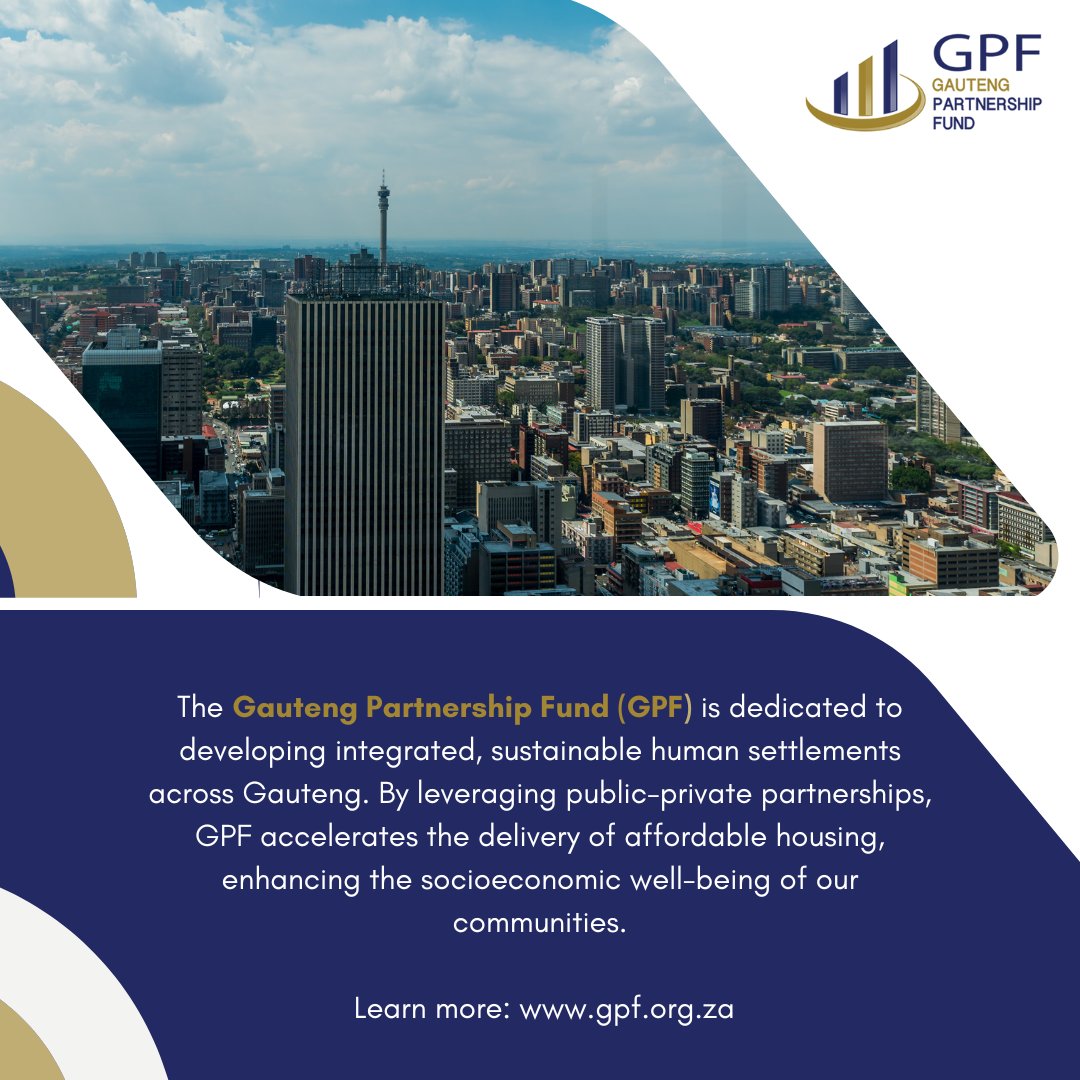 The Gauteng Partnership Fund (GPF) is dedicated to developing integrated, sustainable human settlements across Gauteng. By leveraging public-private partnerships, GPF accelerates the delivery of affordable housing, enhancing the socioeconomic well-being of our communities. Learn