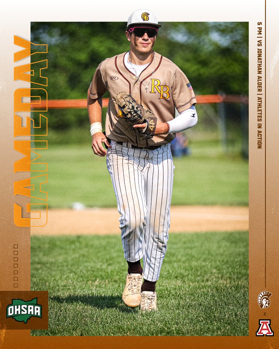 Roger Bacon Athletics (@rbspartans) on Twitter photo ππ'π ππΌπππΏπΌπ
<a href="/RBHS_Baseball/">Roger Bacon Baseball</a> and Jonathan Alder battle it out for a spot in the OHSAA DIV Regional Championship game this afternoon at 5 PM at Athletes in Action
TICKETS: ohsaa.org/tickets
#HailSpartans ππ'π ππΌπππΏπΌπ
<a href="/RBHS_Baseball/">Roger Bacon Baseball</a> and Jonathan Alder battle it out for a spot in the OHSAA DIV Regional Championship game this afternoon at 5 PM at Athletes in Action
TICKETS: ohsaa.org/tickets
#HailSpartans
