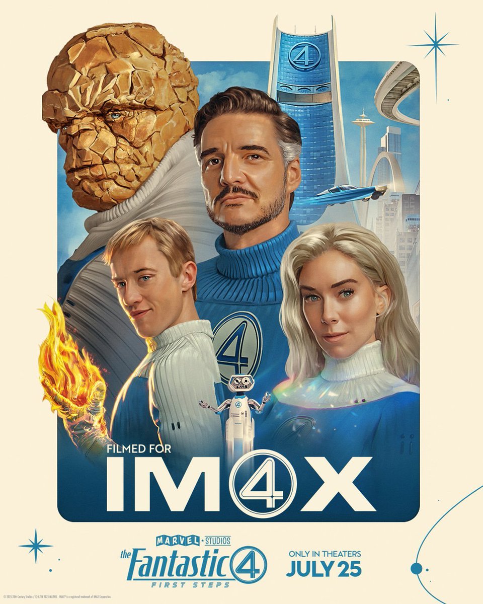 The official <a href="/IMAX/">IMAX</a> poster for #FantasticFourFirstSteps