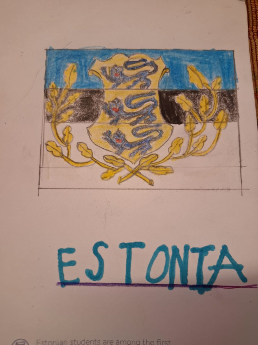 Today we celebrate the Day of Estonian Flag, we are proud to present a drawing made by 5-year Indian artist Ayoni Ghosh from New Delhi