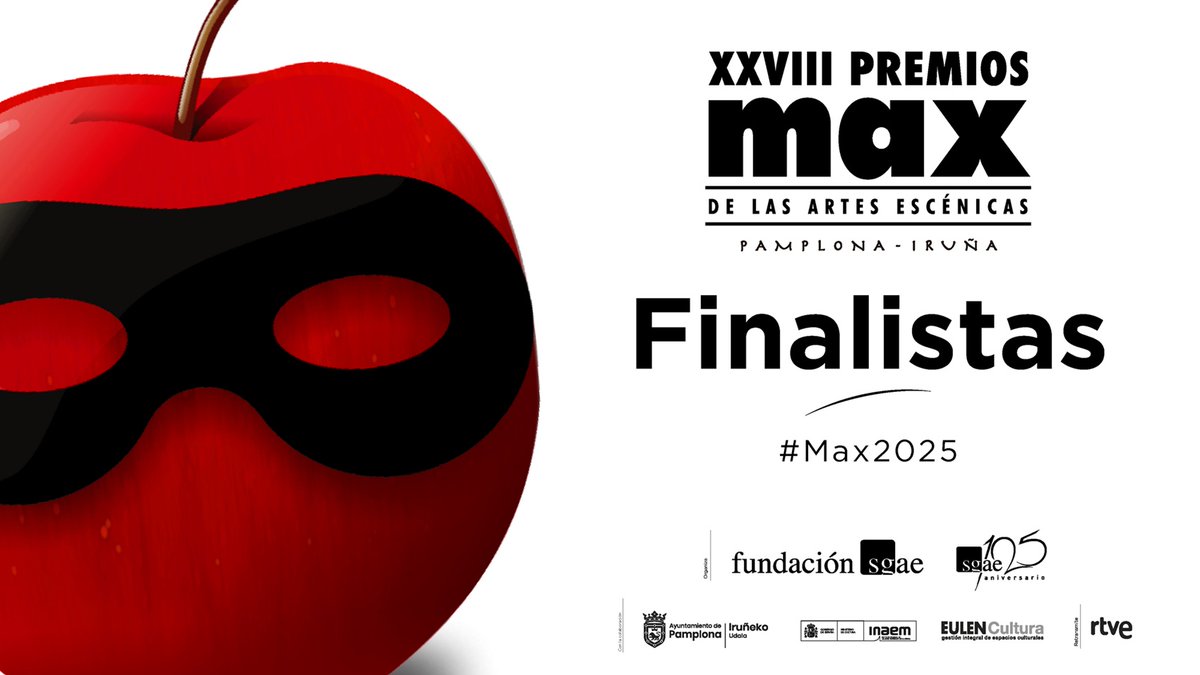 🍎 Ya están aquí los FINALISTAS de los XVIII Premios Max de las Artes Escénicas Pamplona - Iruña✨

🧵 Te los contamos, categoría a categoría.

¡Que se alce el telón! 🎭