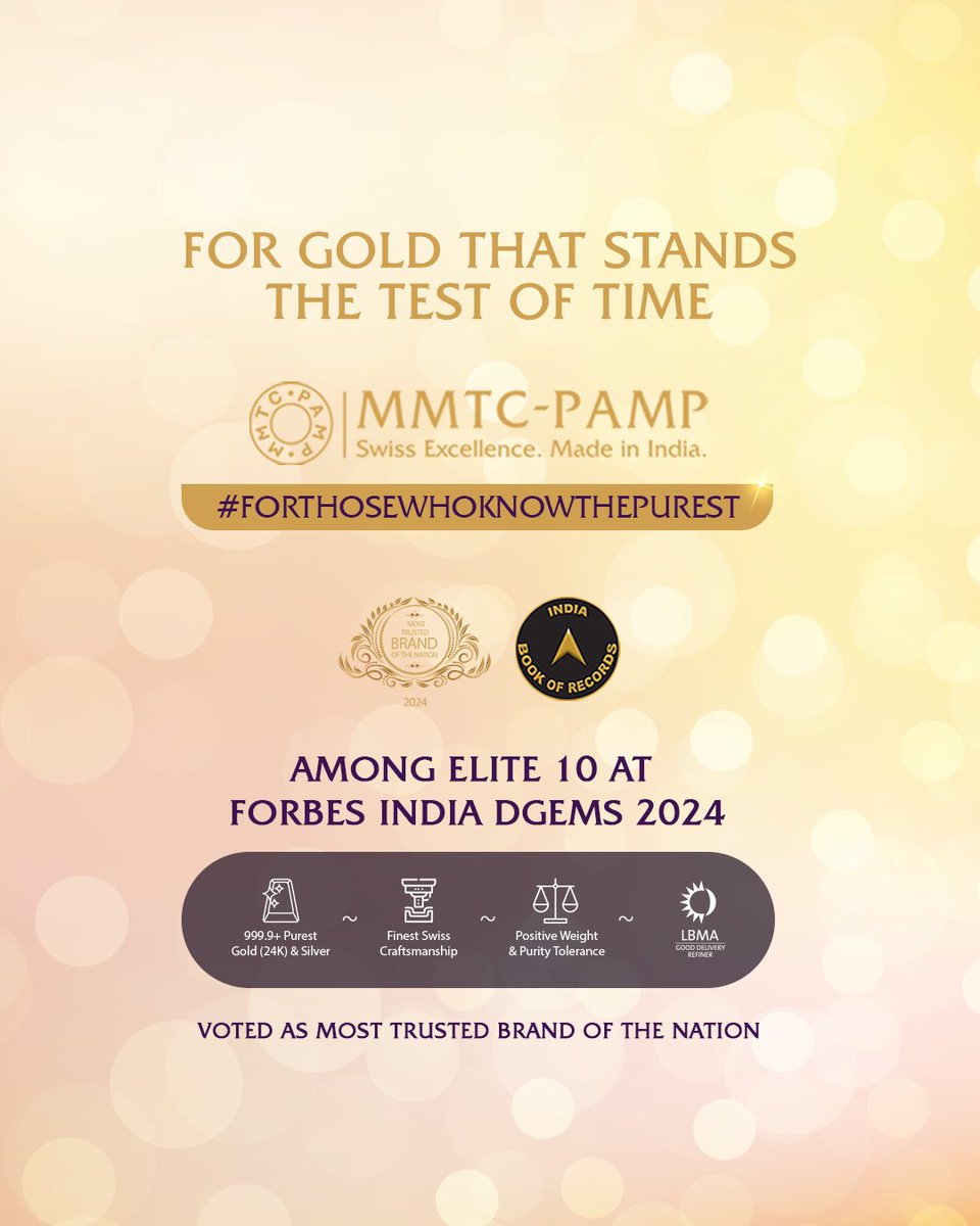 MMTCPAMP's tweet image. Begin your investing journey with clarity, MMTC-PAMP brings trusted purity in every piece.

#MMTCPAMP #PurestGold #PurestSilver #Craftsmanship #ForThoseWhoKnowThePurest​ #Hedging