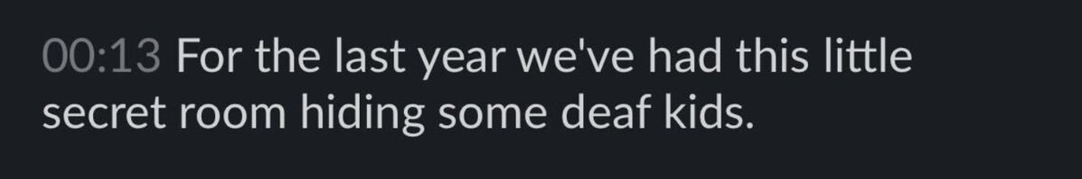 Ignore the auto-generated captions. 

We did not have a secret room hiding deaf kids. Nintendo never once sent us deaf kids.

We were hiding dev-kits. DEV-KITS.