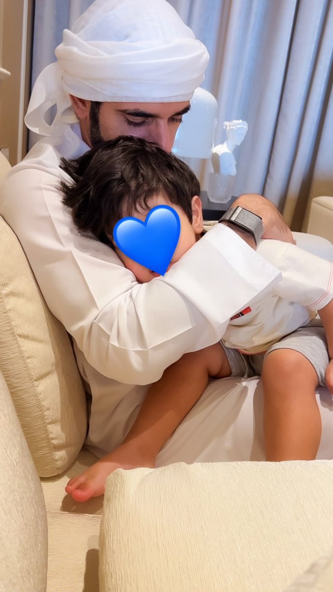 His Highness Sheikh Hamdan bin Mohammed bin Rashid Al Maktoum, Crown Prince of Dubai, Deputy Prime Minister and Minister of Defence, with his son Sheikh Mohammed bin Hamdan bin Mohammed bin Rashid Al Maktoum.