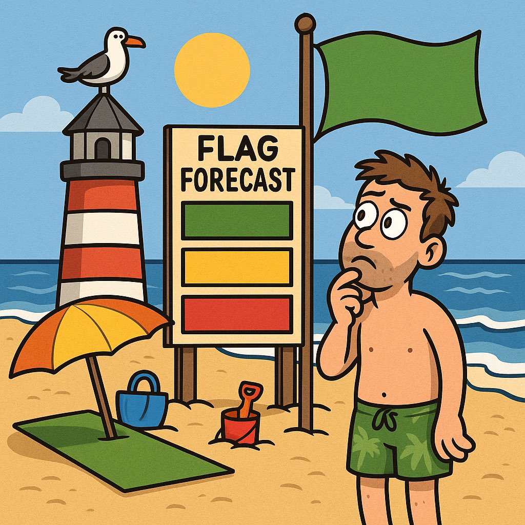🚩 Planning to hit the beach on 30A?
check our flag color forecast 🏖️👇
🌊 30a-beach-flag-predictions.com
✅ 5-day beach flag color forecasts
✅ 84% accurate (hey, we’re not perfect… but close!)

Always check the official flag before swimming.
