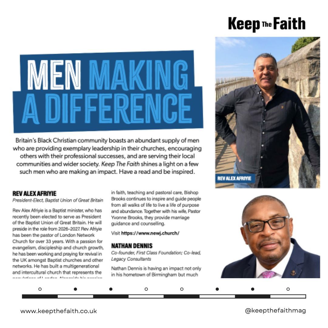 Do check out the Keep The Faith annual Men of Influence list.

We have turned the spotlight on Christian men making an impact.

Have a read.

Click link in bio or visit bit.ly/KTFJune2025

#menofinfluence #christianmen #blackmen #inspiration #aspiration