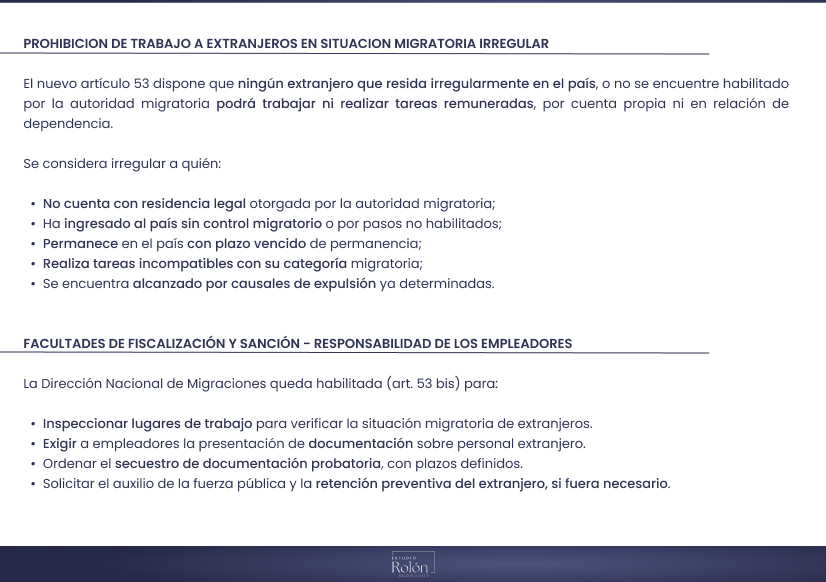 Estudio_Rolon's tweet photo. 🔍 ¿Tenés trabajadores extranjeros en tu empresa?

📌 El Decreto 366/2025 modificó la Ley de Migraciones y fijó nuevas obligaciones y sanciones para empleadores. https://t.co/k3fNQd9cem