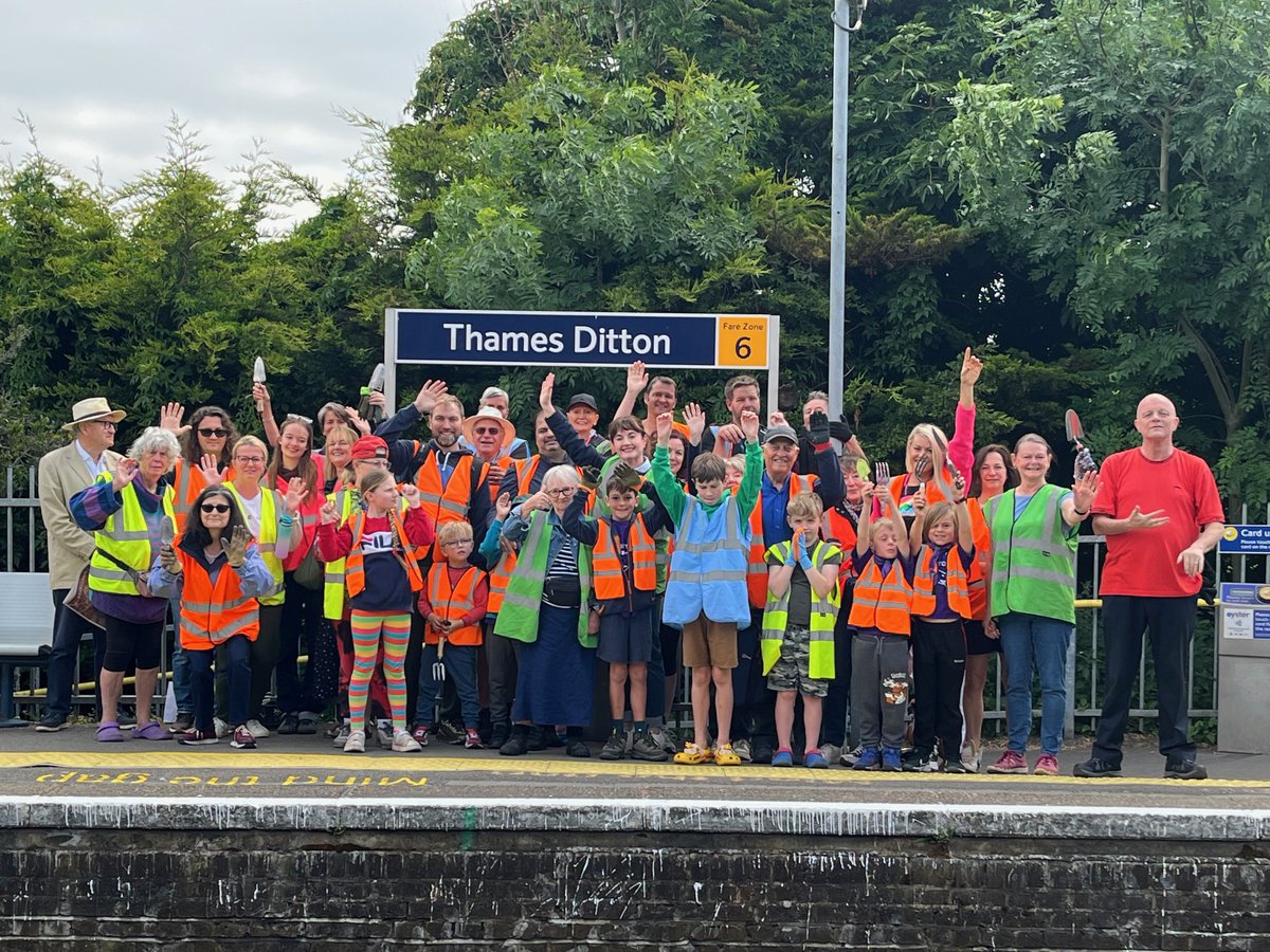 A wonderful time was had by all at the recent Thames Ditton In Bloom planting day on Thames Ditton Station. Here are the volunteers who helped plant out the 16 wheelbarrows 16 railing planters 2 floor tubs plus long bed and meadow  <a href="/triciawelchb/">Tricia Welch Bland</a>