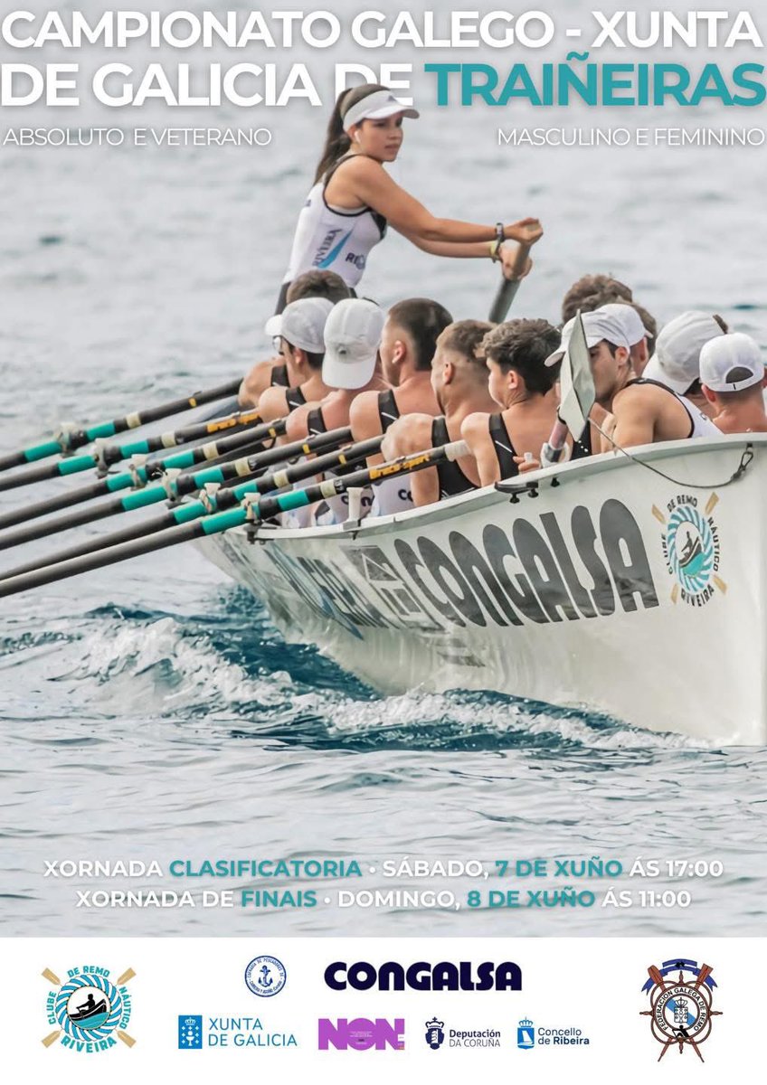 📣CAMPIONATO GALEGO DE TRAIÑEIRAS
🚣‍♂️Esta fin de semana arranca a tempada de traiñeiras cun prato forte: Campionato Galego Xunta de Galicia!
🔹Clasificatoria sábado 7 de xuño ás 17:00h.
🔹Finais Domingo 8 de xuño ás 11:00h.
📍Porto de Aguiño
💙Aaaares Aaaares! 
#AúpaAres